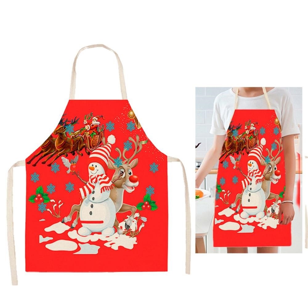 Christmas linen apron