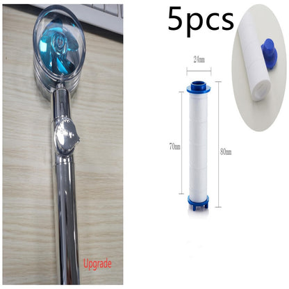 Turbo Propeller Shower Head Water Saving High Preassure Flow 360 Degrees With Fan Extension Showerhead Rainfall With Holder