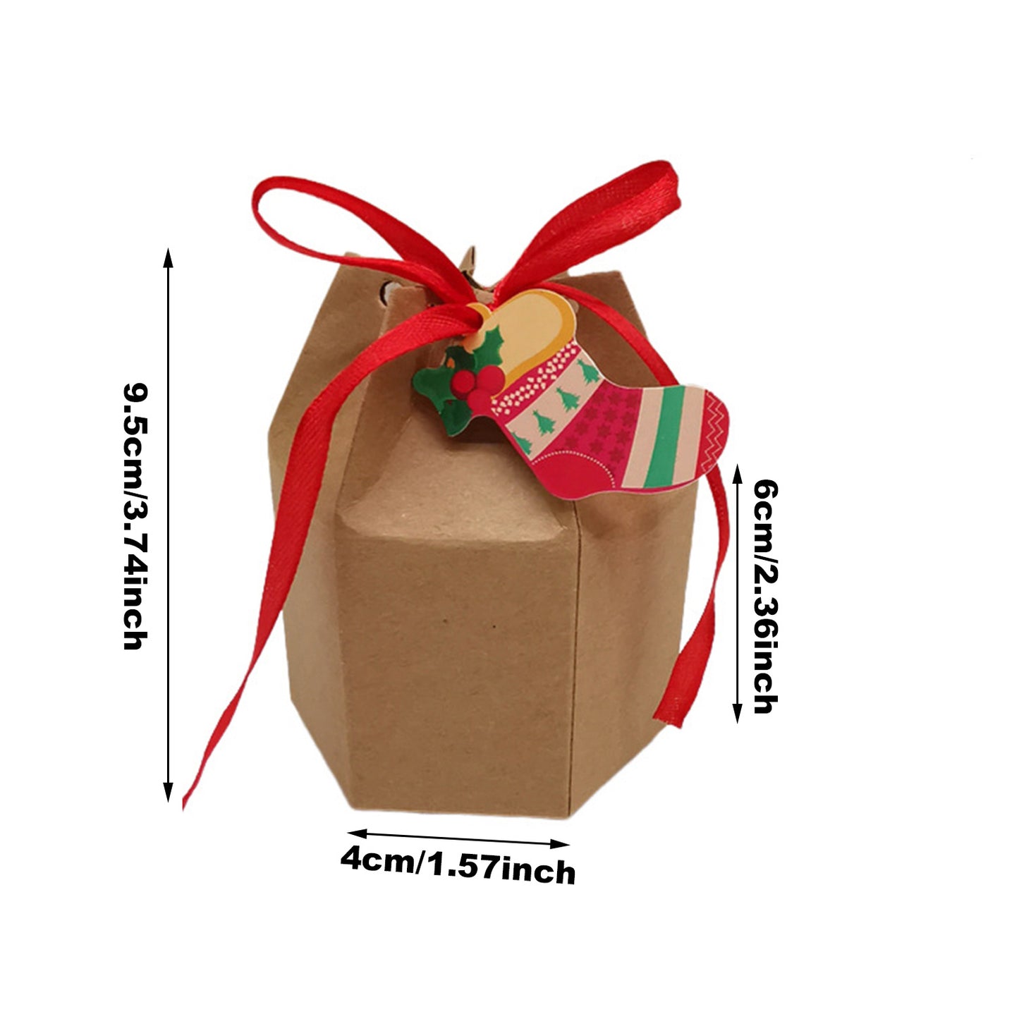 US Local 24 Pcs Christmas Treat Boxes With Cards And Ribbon Xmas Tree Santa Kraft Paper Cookies Candy Boxes Food Packaging Containers Gift Wrapping Box For Christmas Birthday Wedding Party Decoration