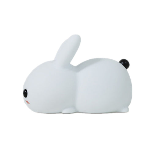 USA Local Colorful Rabbit Silicone Night Light Led Cute Charging Jade Rabbit Shooting Light
