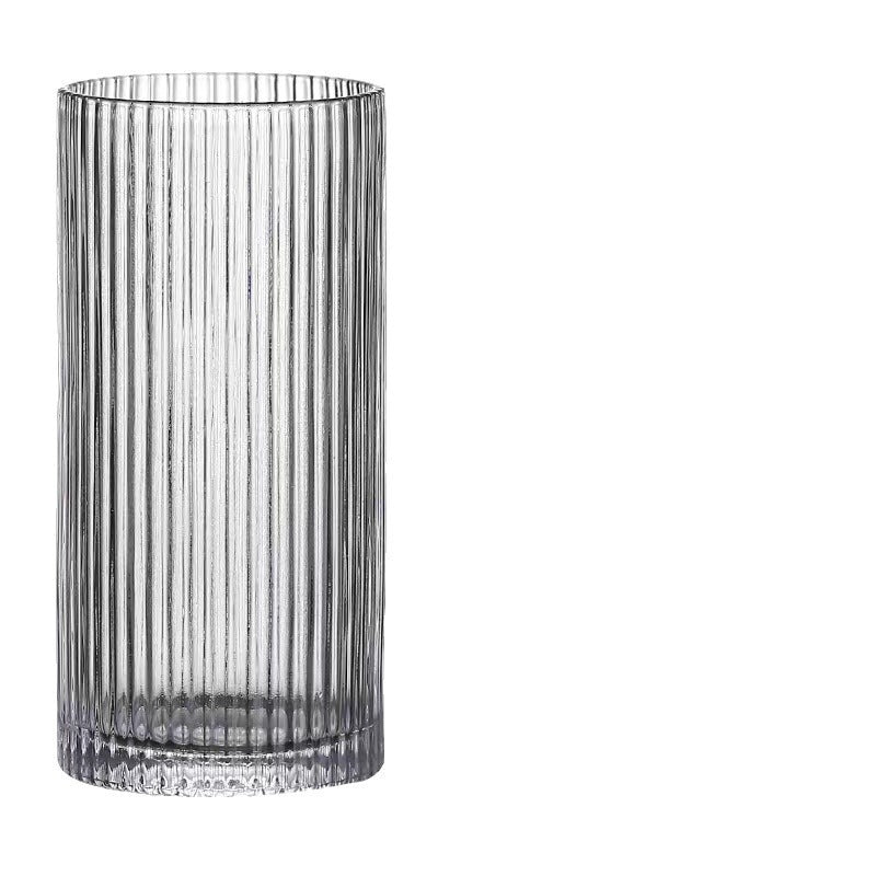 Single-layer Style Simple Striped Glass Cup