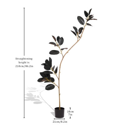 US Local Bonsai Tropical Plant Simulation Green Plant Artificial Leaf Pot Large Uv Artificial Plant Branch 210cm Disassembly 1pcs Set