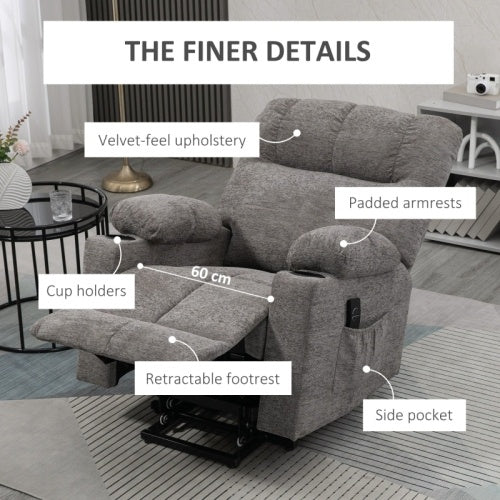 UK Local HOMCOM Electric Riser And Recliner Chair For Elderly, Power Lift Recliner Chair With Remote Control