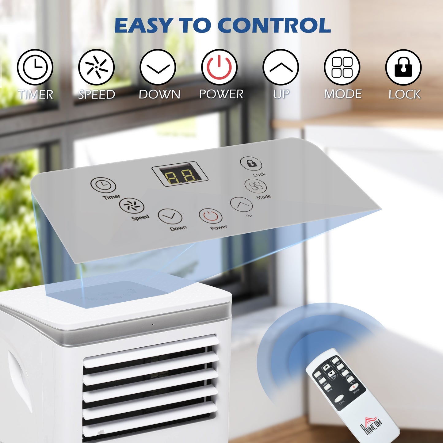 US Local Portable Air Conditioner 7000BTU Remote Fan Modes 24 Hour Timer Auto Off
