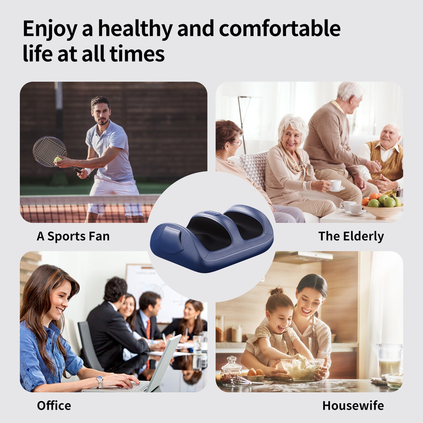 US Local Intelligent Foot Massager With 3D Air Cushion Massage, Constant Temperature Heating, 15-minute Automatic Timer, Low Noise Design. Ideal For Relaxation In The Office Or At Home