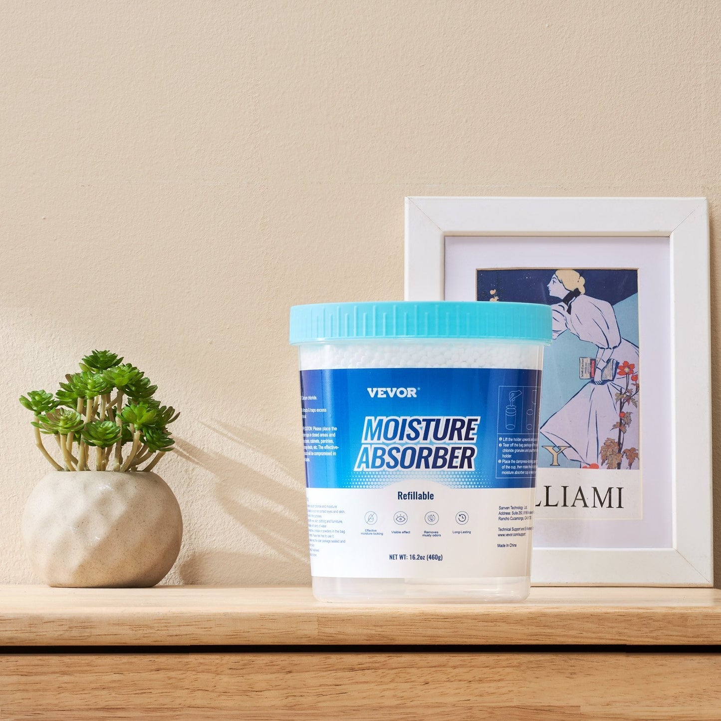 US Local VEVOR Absorber Bucket, 2 Packs 16.2 Oz Hi-Capacity Absorber Bucket With 800ml Storage Area & Reusable Outer Bucket For Long-Term Use, Fragrance Free Absorber For Fresher Air