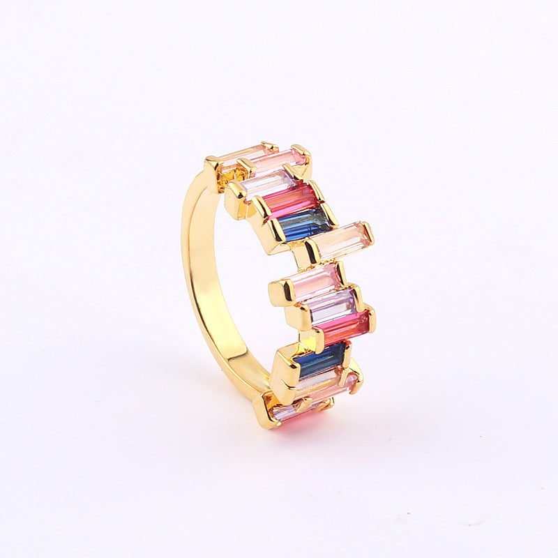 Irregular Rainbow Color Ring Female