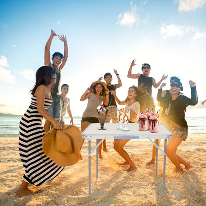 US Local Aluminum Portable Folding Camping Table With Handle, Providing Extra Storage Space For Large Picnic Tables