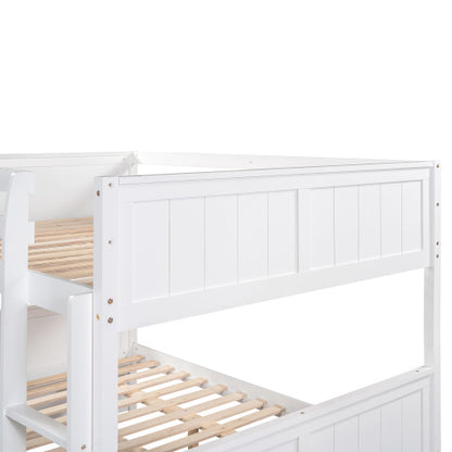 US Local Full Over Full Bunk Bed With Twin Size Trundle