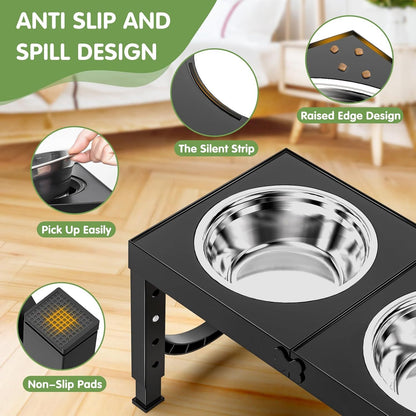 US Local Xia Z Fashion Pet Products Black Dog Bowl Holder