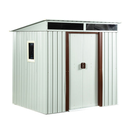 US Local 6ft X 5ft Outdoor Metal Storage Shed With Window White