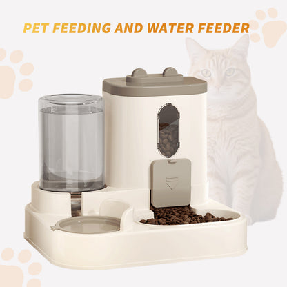 US Local Fully Automatic 2in1 Cat Food Dispenser - Integrated Water And Food Feeding System - Cute Water Dispenser