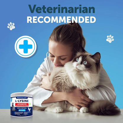 US Local For Cats Lysine Powder Supplement 900mg Serving Immune Support For Cats & Kittens Sneezing Runny Nose Squinting Watery Eyes Cold Eye Respiratory Health With Taurine