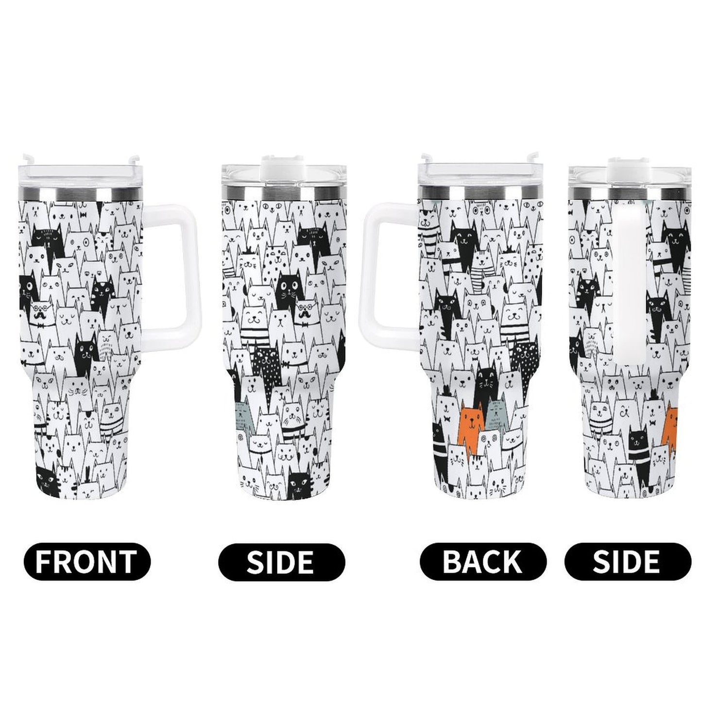 PHDT00377 POD US Local Tumbler 40 oz Large Capacity Car Cup Funny Cat