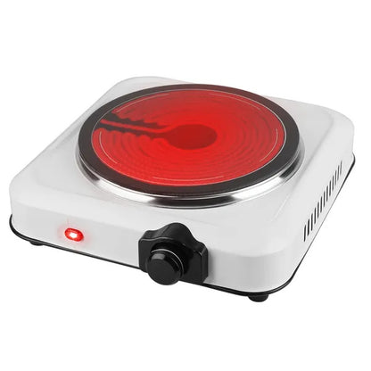 US Local 1200W Electric Infrared Single Burner Portable Heating Hot Plate Stove Countertop RV Hotplate With 7.5' Glass Cooktop Stepless Temperature Adjustments For Home RV Camp