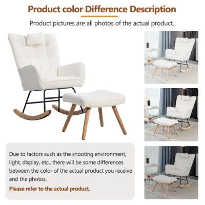 UK Local Rocking Chair Rocker Chair Single Recliner Casual Lounger Lounge Chair Cushion For Living Room Bedroom