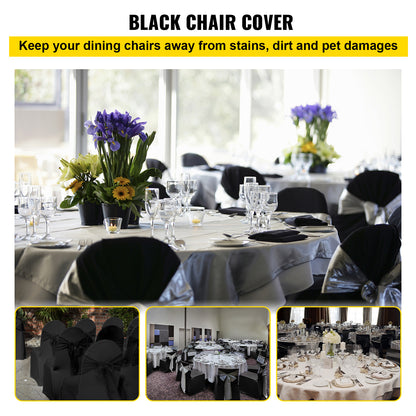 US Local VEVOR Stretch Spandex Folding Chair Covers, Universal Fitted Arched Front Cover, Removable Washable Protective Slipcovers, For Wedding, Holiday, Banquet, Party, Celebration, Dining
