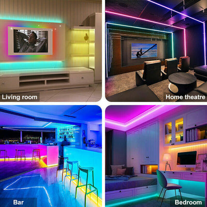 US Local BRAND NEW 5050 RGB LED Strip Bluetooth Remote Lights TV Back Lights For Bar Room