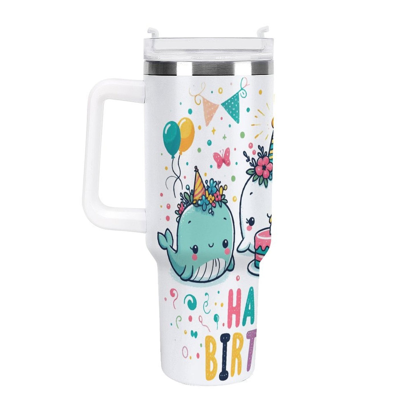 PHDT00485 POD US Local Tumbler 40oz Large Capacity Car Cup Dolphin, Birthday