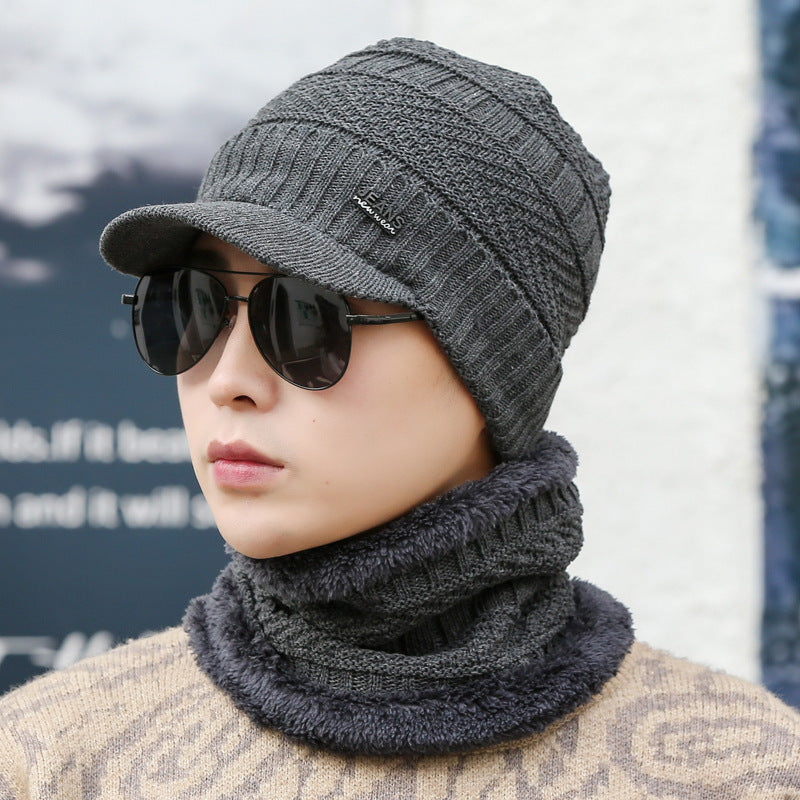 Winter Knitted Wool Cap Fleece-lined Thickened
