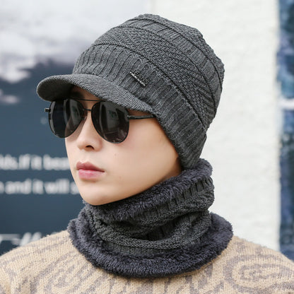 Winter Knitted Wool Cap Fleece-lined Thickened