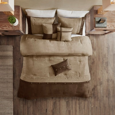 US Local 7 Piece Faux Suede Comforter Set