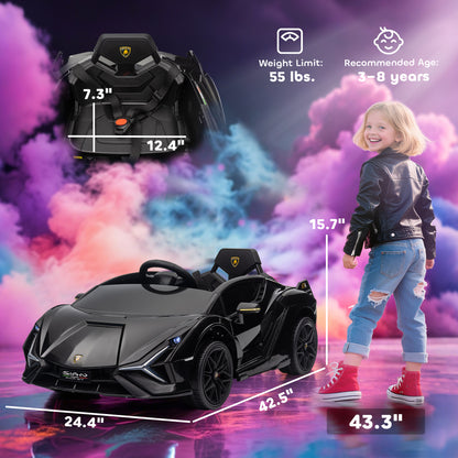 US Local 12V Lamborghini SIAN Licensed Electric Car for kids with Remote Control