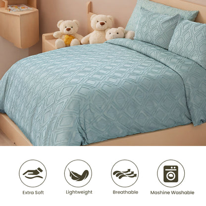 US Local Bohemian Style Quilt Cover Set, Cut Flower Quilt Cover,  Tufted Quilt Cover Three-piece Set, One Quilt Cover And Two Pillowcases,  Washable And Machine Washable Without Shrinkage,  Suitable For Hotels