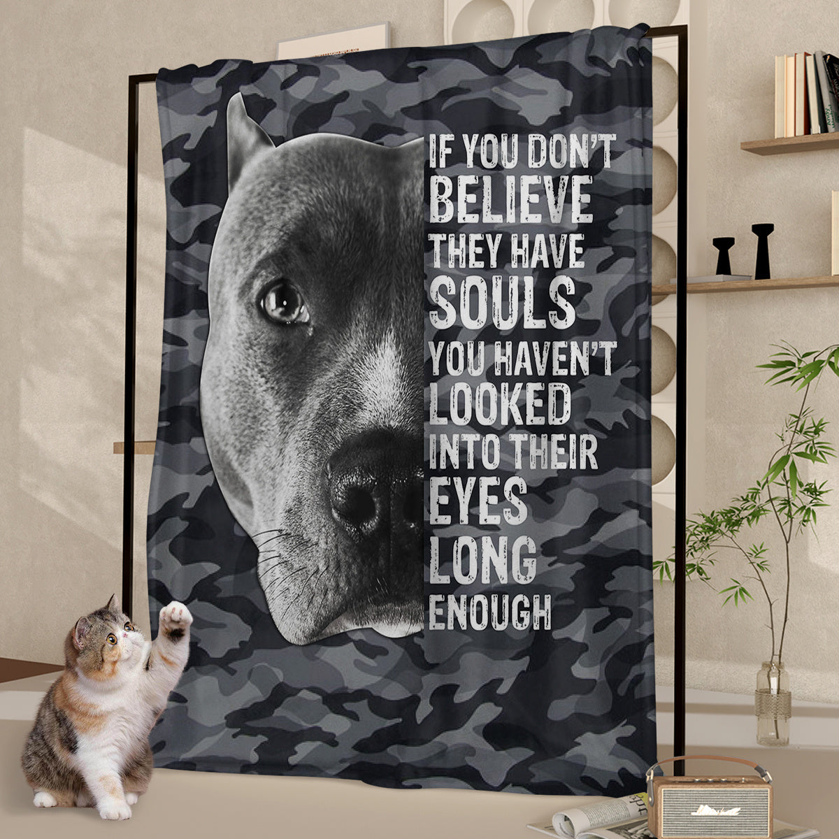 US Local Black Dog Printed Flannel Throw Blanket Gray Camouflage Pattern Pattern Bedspread Cover Soft Lightweight For Home Bedroom Decor Festival Gifts 60x80 Inches