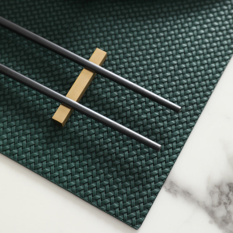 Creative Weaving Leather Placemat Waterproof