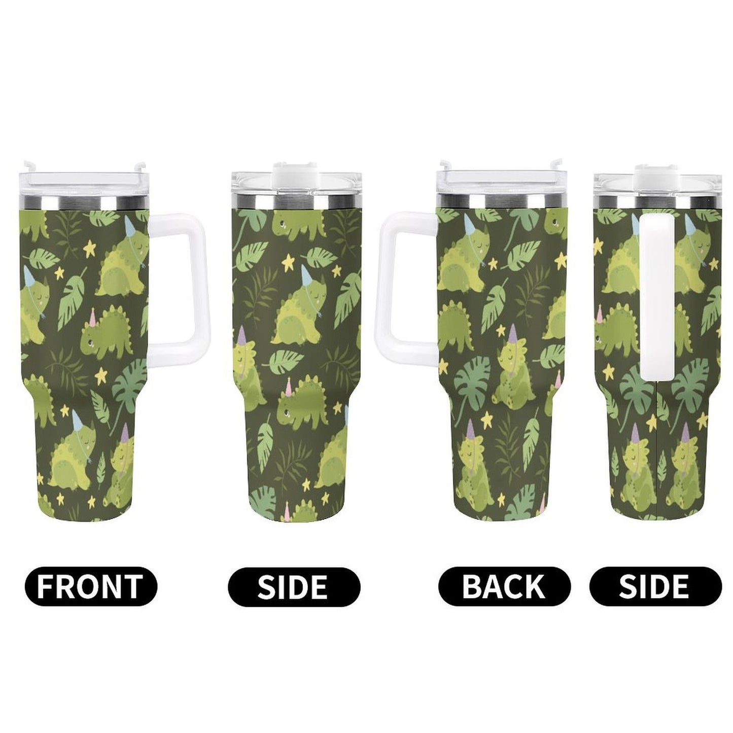 PHDT00542 POD US Local Tumbler 40oz Large Capacity Car Cup Green, Dinosaur