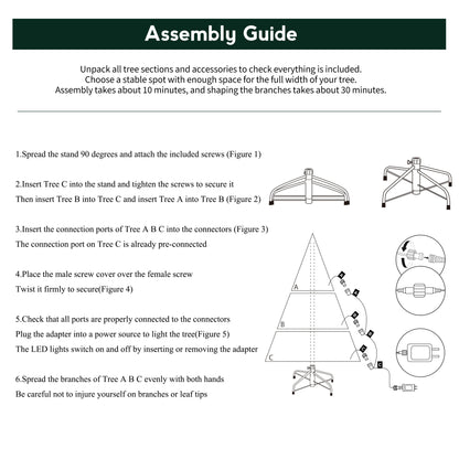US Local Balsam Fir Heritage 7.5ft Christmas Tree Pre-Lit Artificial Full With 3,941 Branch Tips & 1,485 Low-Voltage Warm LED Lights, Foldable Stand & Realistic Flame-Resistant Branches