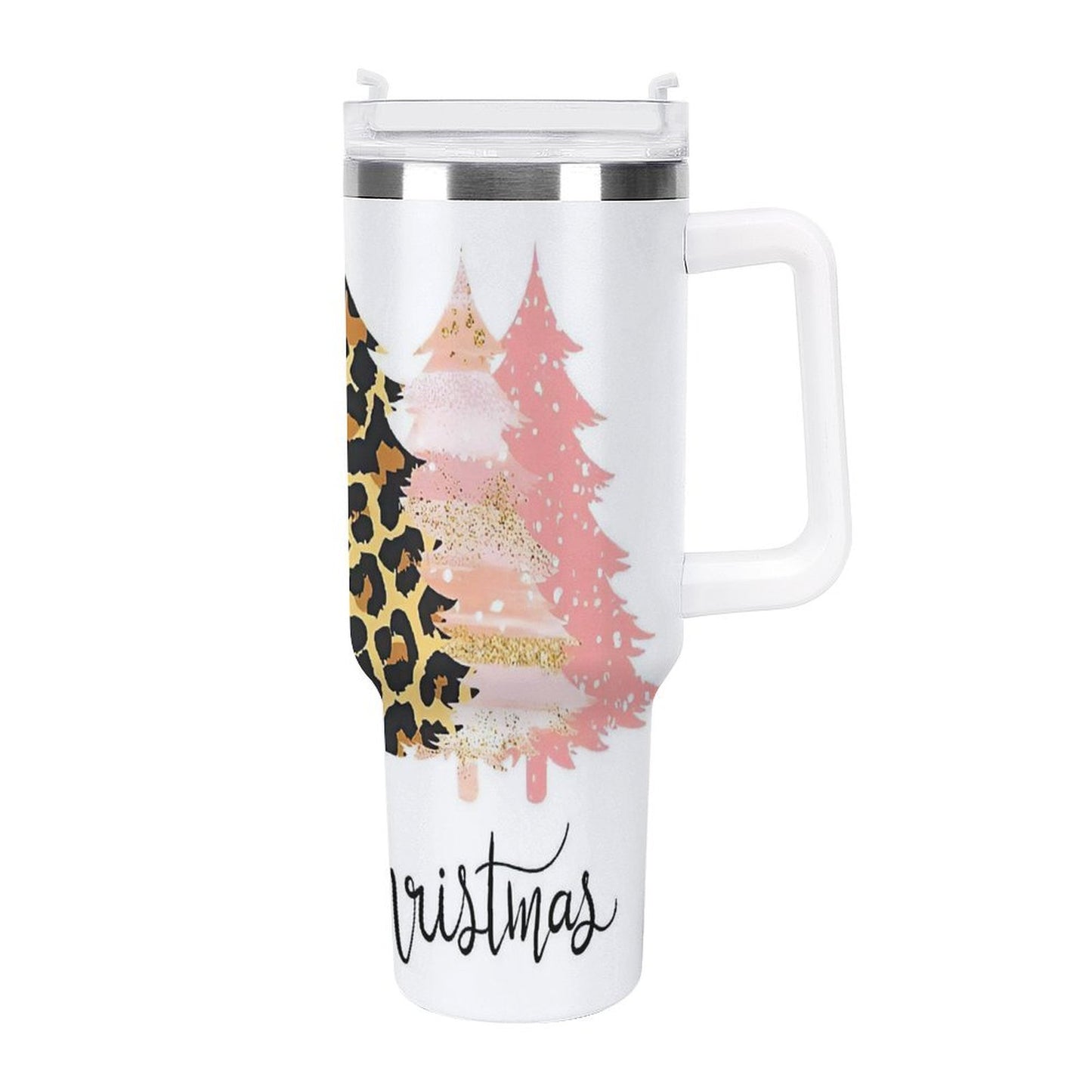 PHDT00158 POD US Local Tumbler 40 oz Large Capacity Car Cup Christmas Trees Pink