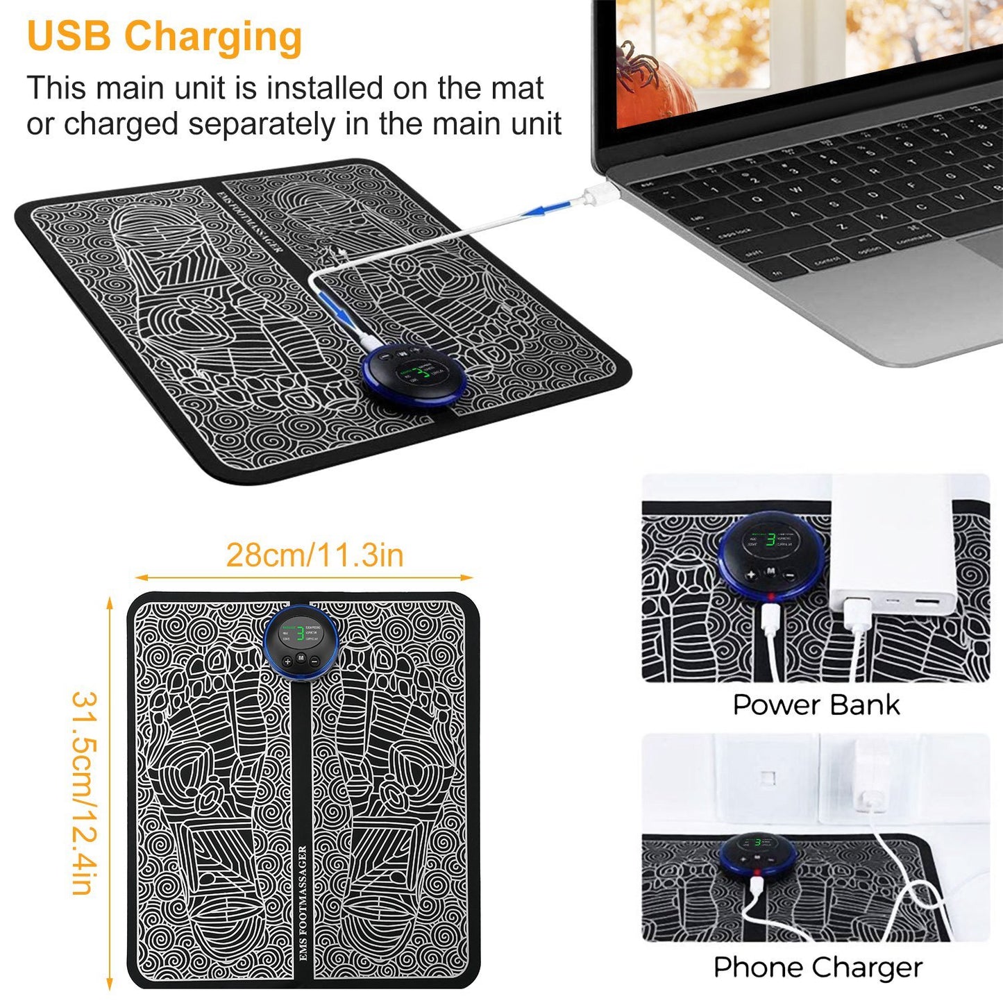 US Local Foot Massage Pad Electric Stimulator Massager