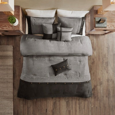US Local 7 Piece Faux Suede Comforter Set