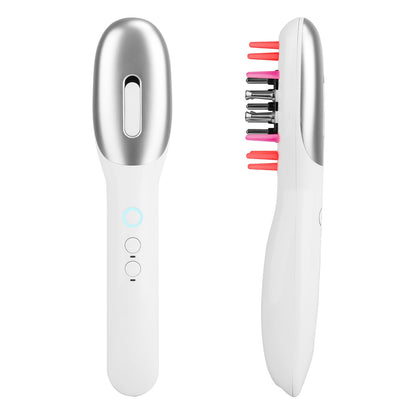 US Local 1 Pc Electric Scalp Massage Comb Microcurrent Hair Brush Handheld Head Scratcher Massager Hair Oil Applicator With Vibration Micro-Current Mode Red & Blue Light Therapy Oil Applicator