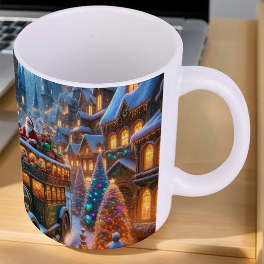 POD US Local White mug with full print, Christmas, Fairytale Town 0079