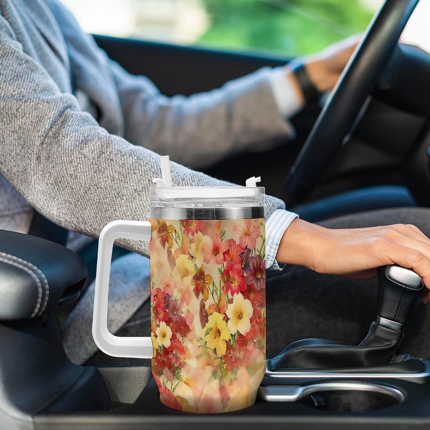 PHDT00221 POD US Local Tumbler 40 oz Large Capacity Car Cup  Floral