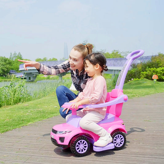 US Local 1 Push Cars for Toddlers Kid Ride on Push Car Stroller Sliding Car with Horn Music Light Function Secure Bar Ride on Toy for Boy Girl 1-3 Years Old