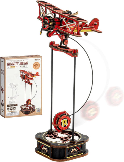 US Local ROKR 3D Wooden Puzzle Kit - Gravity Swing Series Gladiator Fighter With Moving Mechanism, Challenging DIY Building Project For Adult Model Enthusiasts