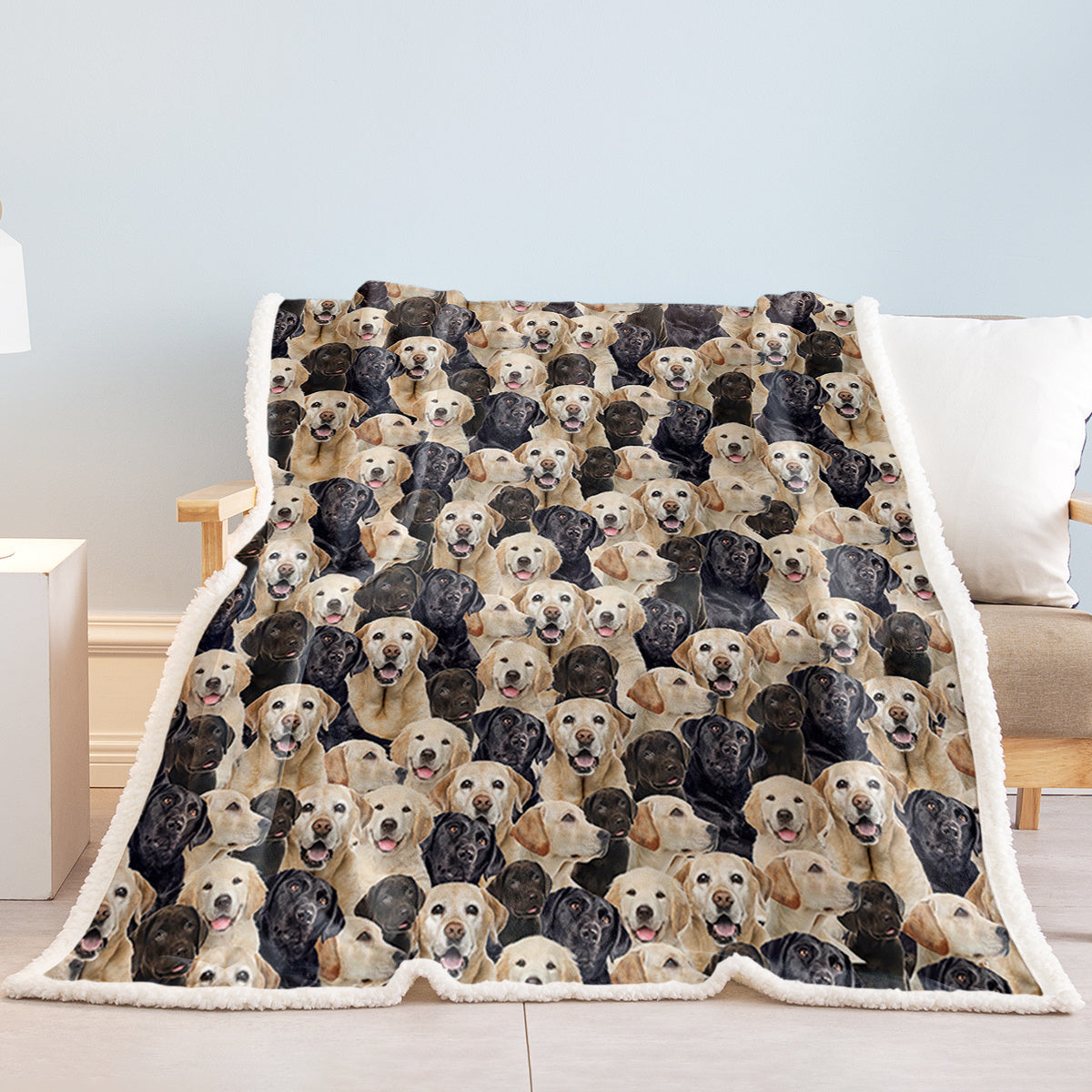 US & UK Local  Labrador Retriever Blanket Cute Labrador Retriever Fleece Blanket Dog Animal Pattern Sherpa Throw Blanket For Women Girls Mom Travel