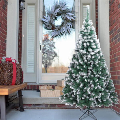 US Local Green Pointed Spray White PVC Material Christmas Tree