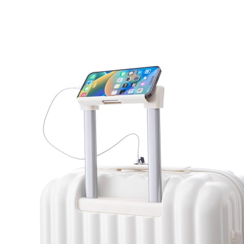 US Local ABS Spinner Wheel Luggage  Carry On Suitcase  With Cup Holder  USB Port  Phone Holder 20  24   28