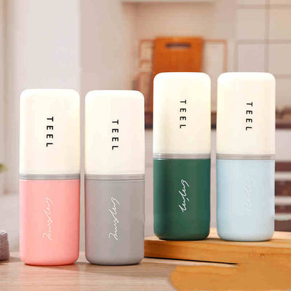 Plastic Portable Toothbrush Box Travel Toothbrush Cup Set