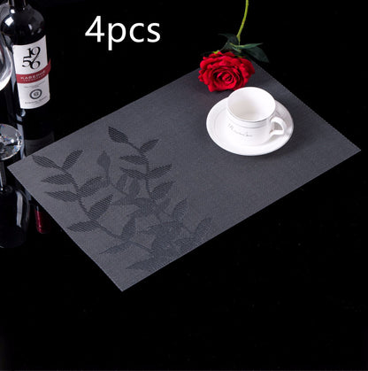 PVC Western-style Placemat Water Plants Leaves Insulation Placemat