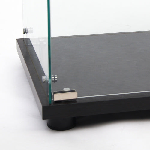 US Local Glass Display Case With 3 Shelves, Single Door Treasure Cabinet, Suitable For Living Room, Bedroom, Office, Black Floor Glass Bookshelf, Quick Installation