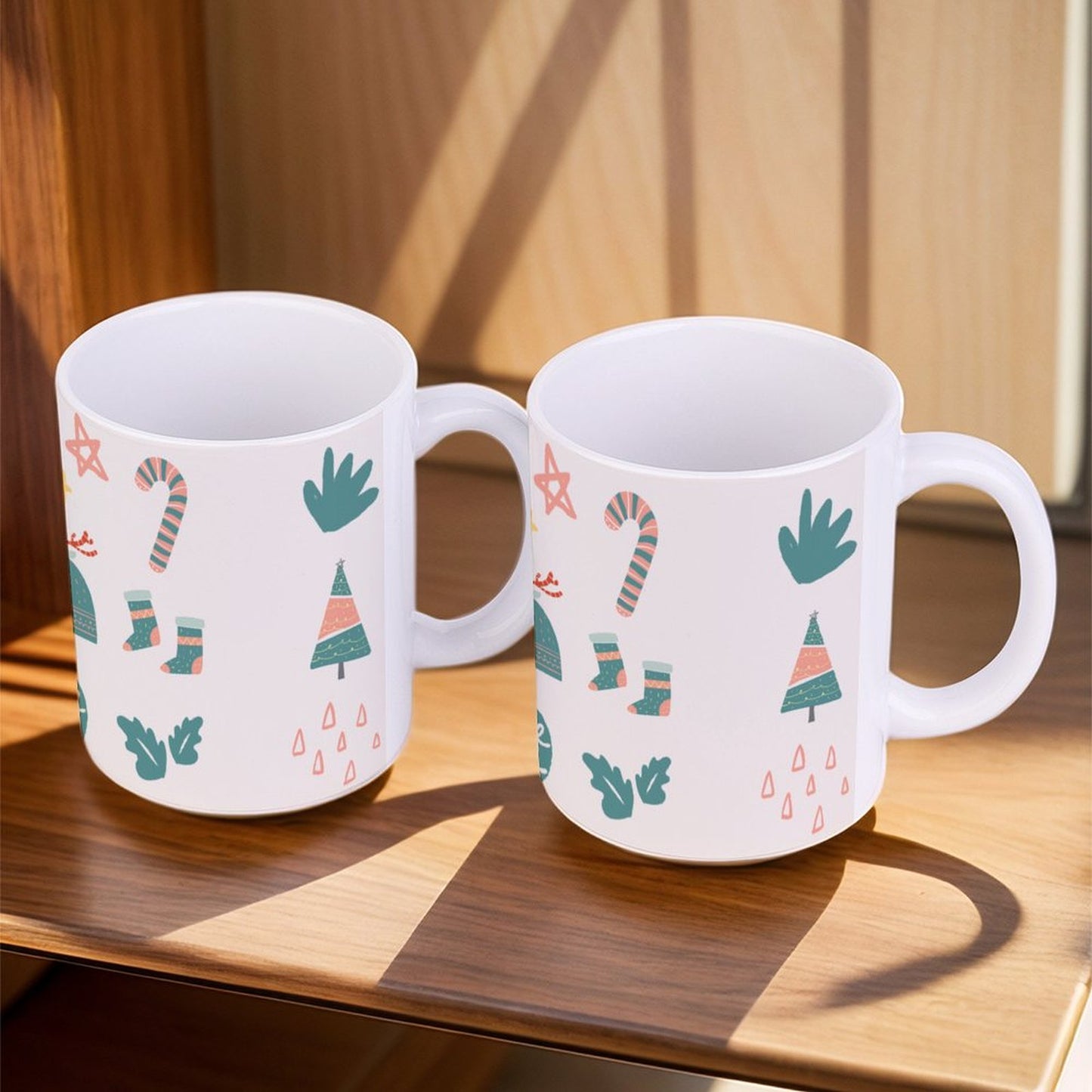 POD US Local White mug with full print, Christmas Sugar Candy 0099