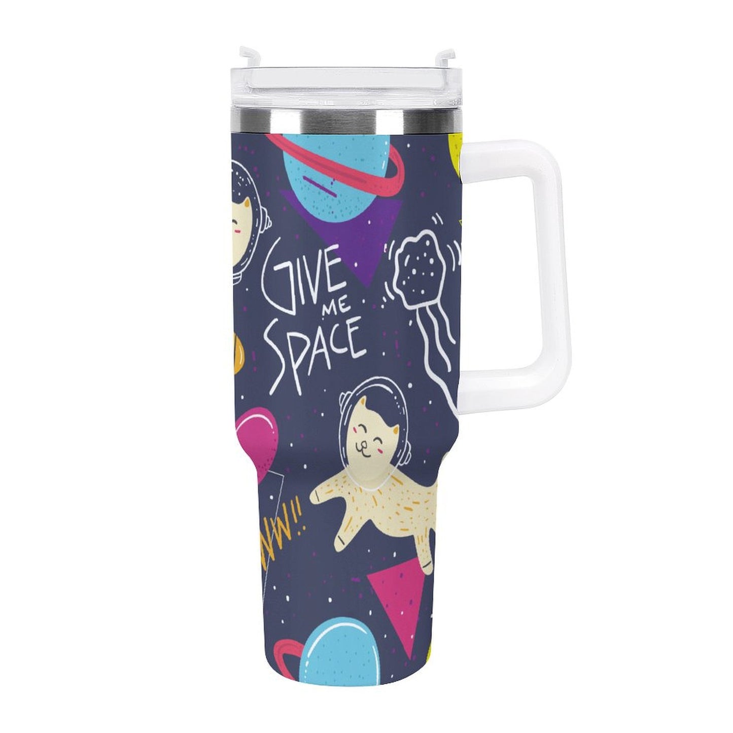 PHDT00348 POD US Local Tumbler 40 oz Large Capacity Car Cup Cosmic Planet Cat