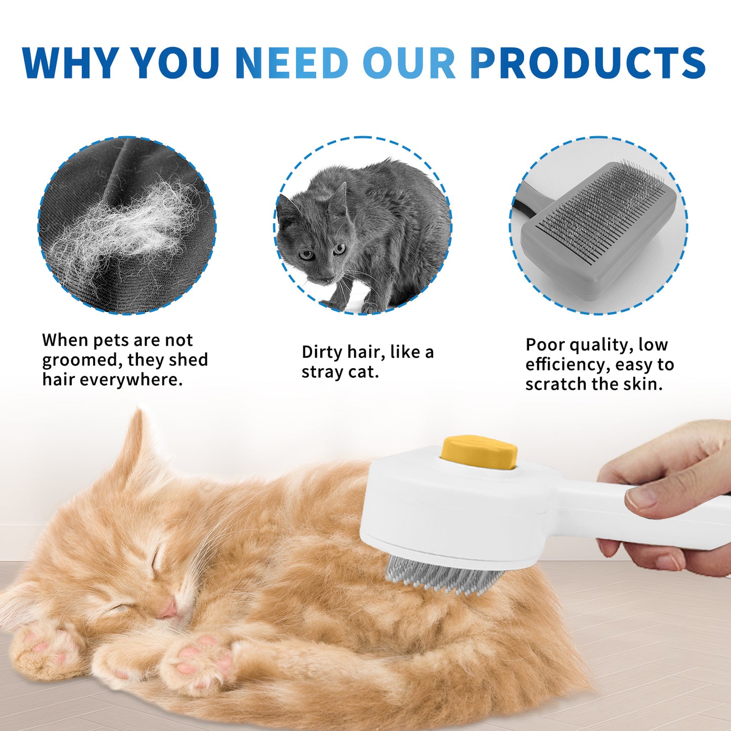 US Local Efficient Universal Pet Hair Removal Comb, Gently Smoothing Out The Tangled Hair Of Your Beloved Pet, Carefully Caring For Every Gentle Touch