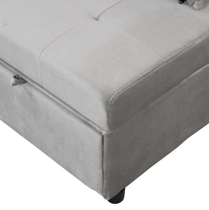 US Local Folding Ottoman Sofa Bed Gray